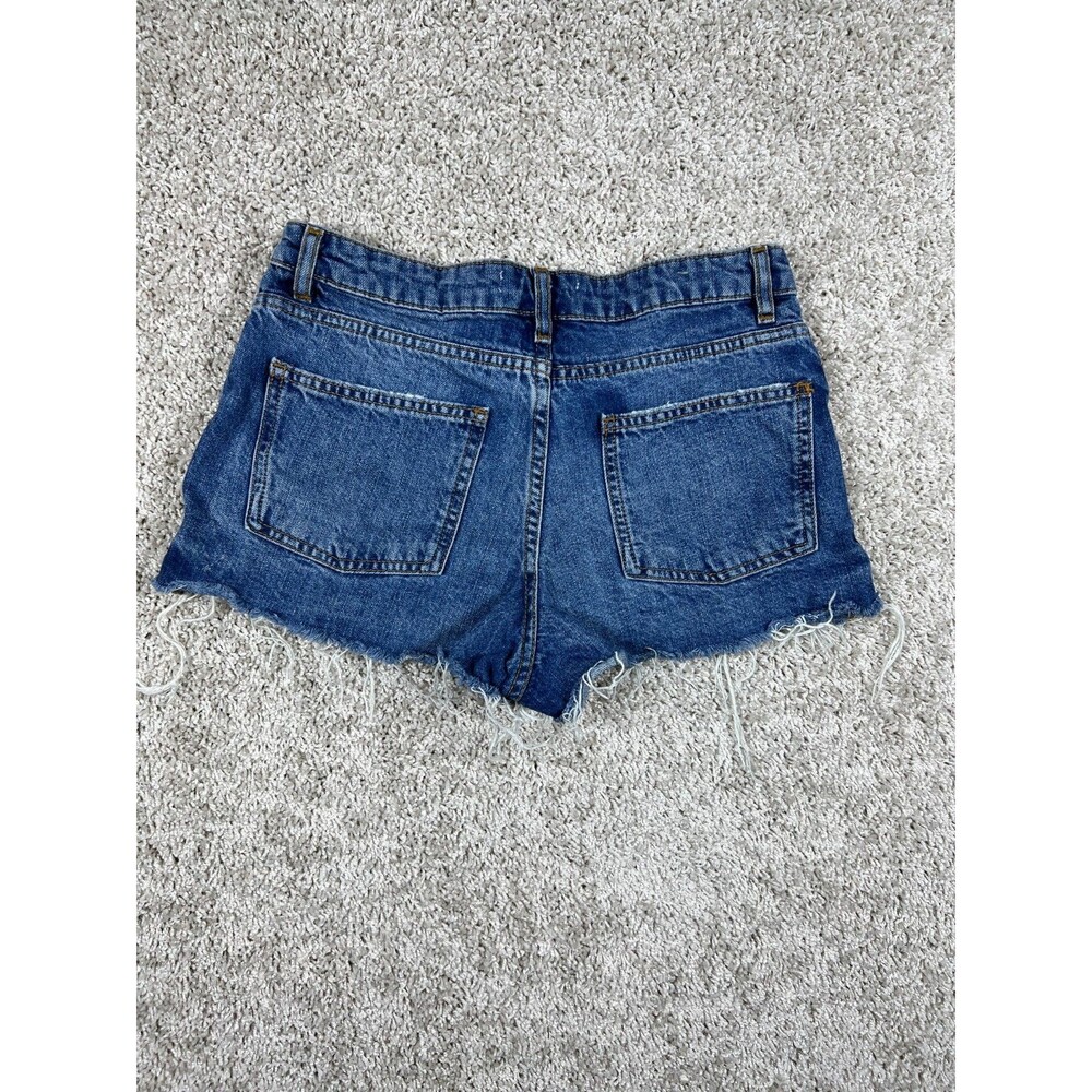 Zara Denim Micro Mini Shorts Womens US 2 Distressed Frayed Blue Jean - Picture 4 of 7